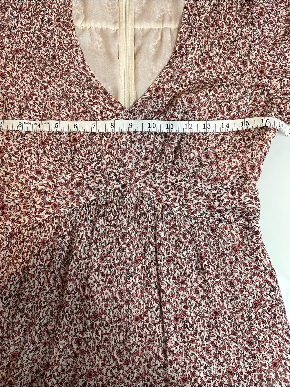 Tory Burch Floral Silk Cotton Midi Dress Pockets Puff Sleeve Lined Size 6